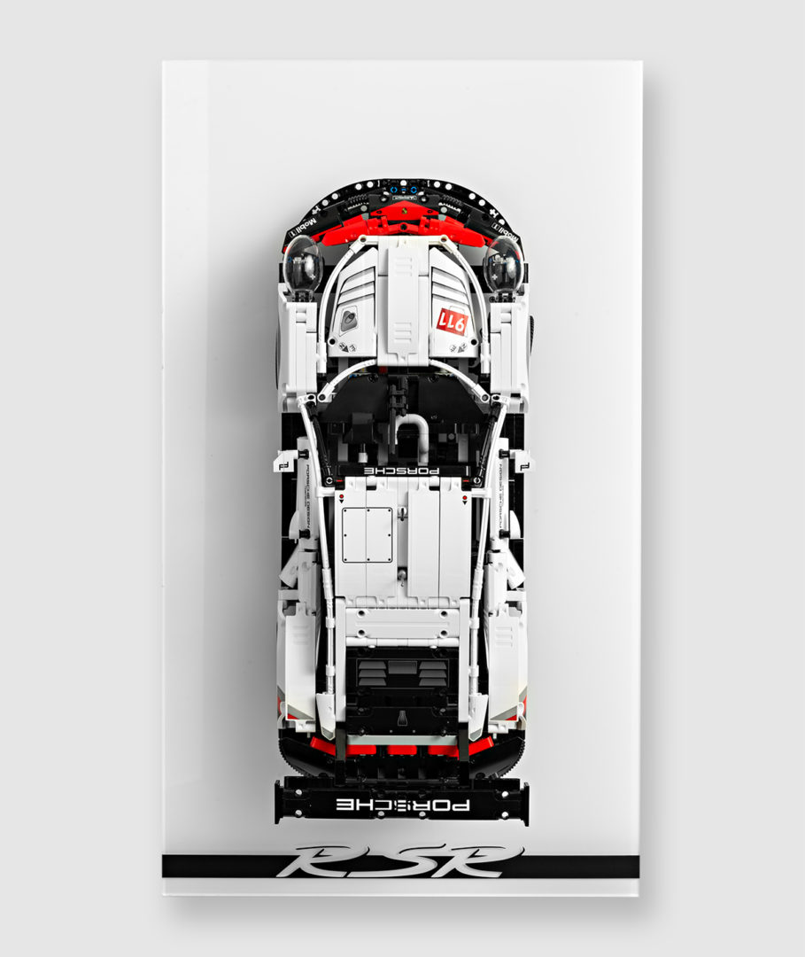 Expositor de pared para LEGO® Technic 42096 Porsche 911 RSR "Sticker Edition"