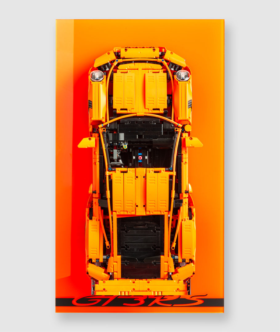 Expositor de pared para LEGO® Technic 42056 Porsche 911 GT3 RS "Sticker Edition"