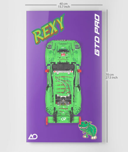 Wall display for LEGO&reg; Technic 42224 Porsche 911 GT3 R REXY
