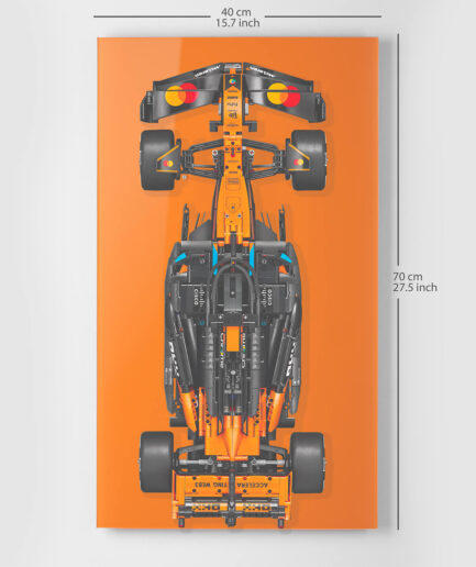 Expositor de pared para LEGO® Technic 42228 McLaren F1 Naranja Claro